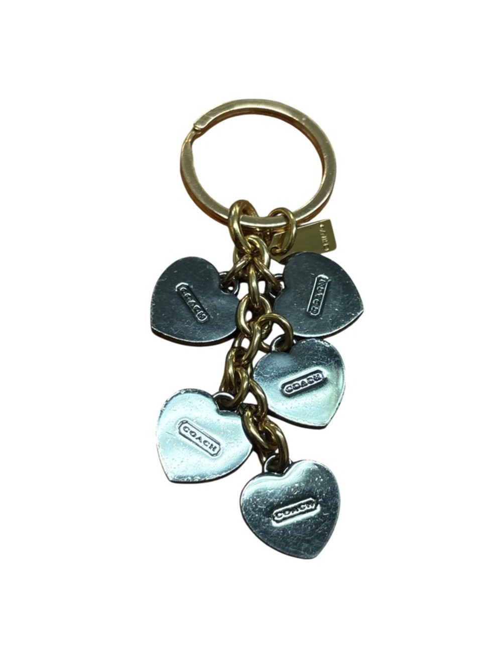 Coach Gold and Black Multi-Heart Keychain Charm - Picture 3 of 4